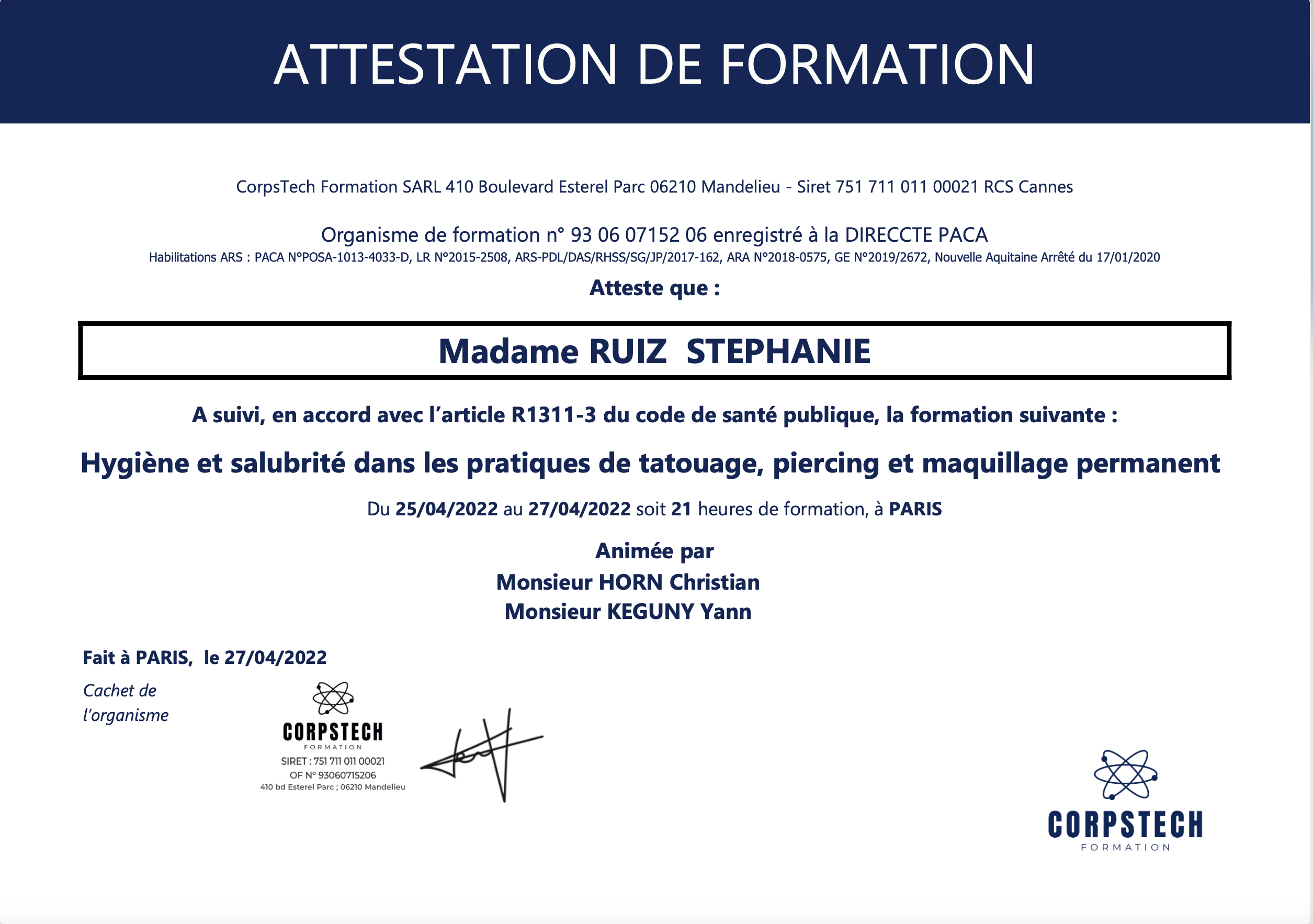 Certificate